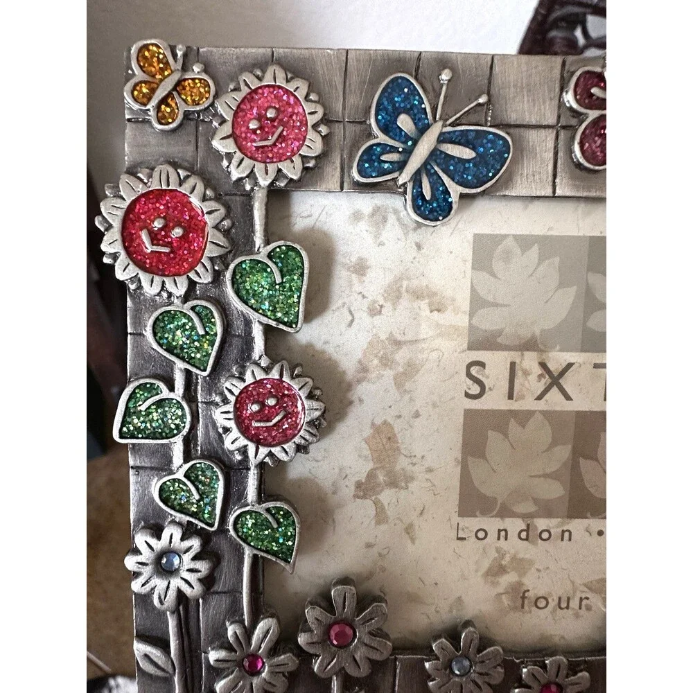 Whimsical Girl Butterfly Sixtrees  Photo Frame Enamel Jeweled 6X4
